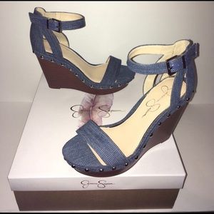 Jessica simpson denim wedges.